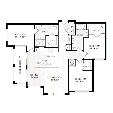 Aura 35Fifty Apartments 2D Floor Plan - C1